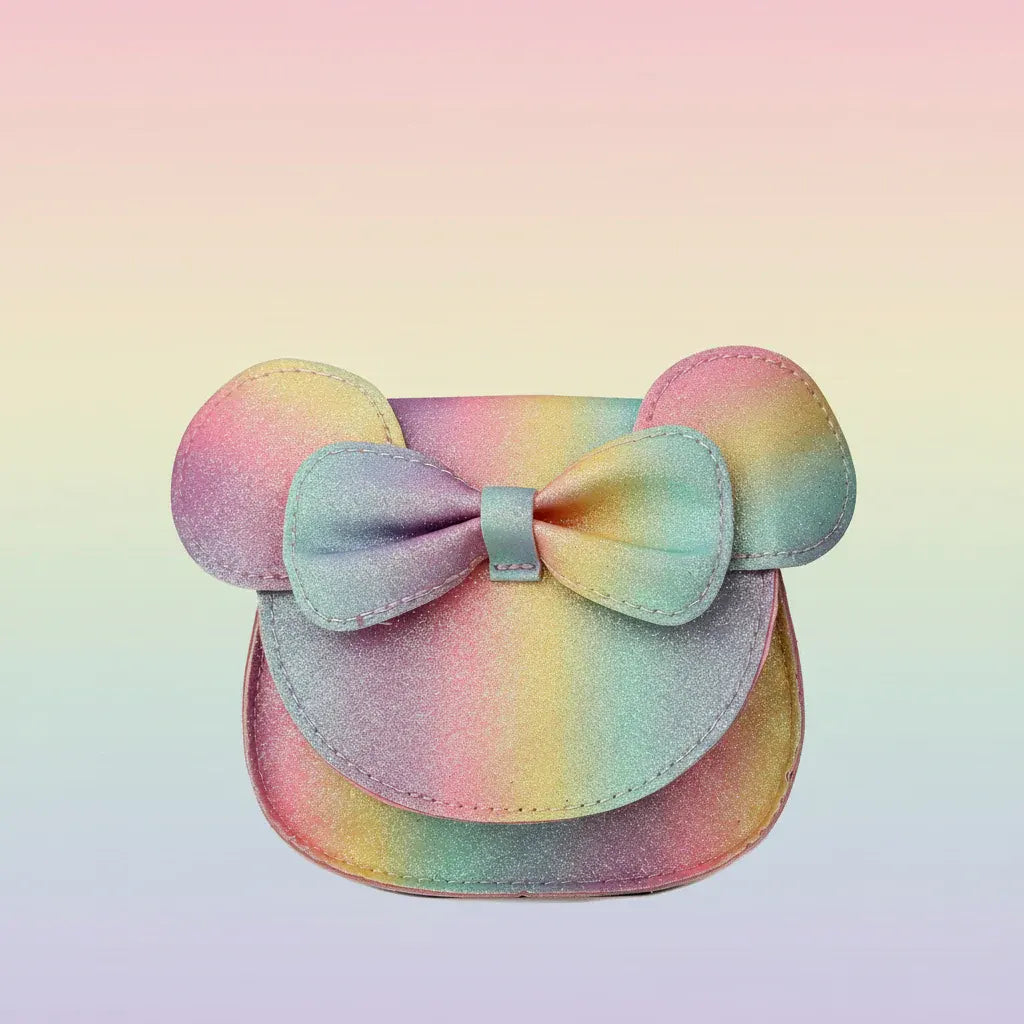 Kids Cute Mouse Bow Crossbody Mini PU Handbag for Girls