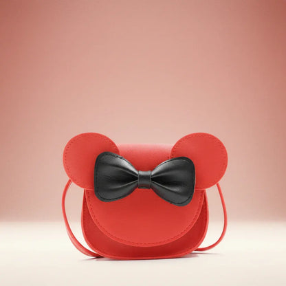 Kids Cute Mouse Bow Crossbody Mini PU Handbag for Girls
