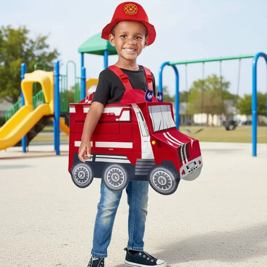 Kids Fireman Truck Halloween Costume Outfit