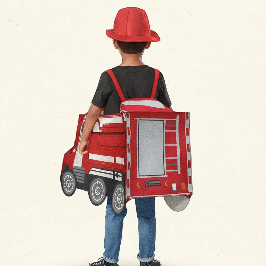 Kids Fireman Truck Halloween Costume Outfit