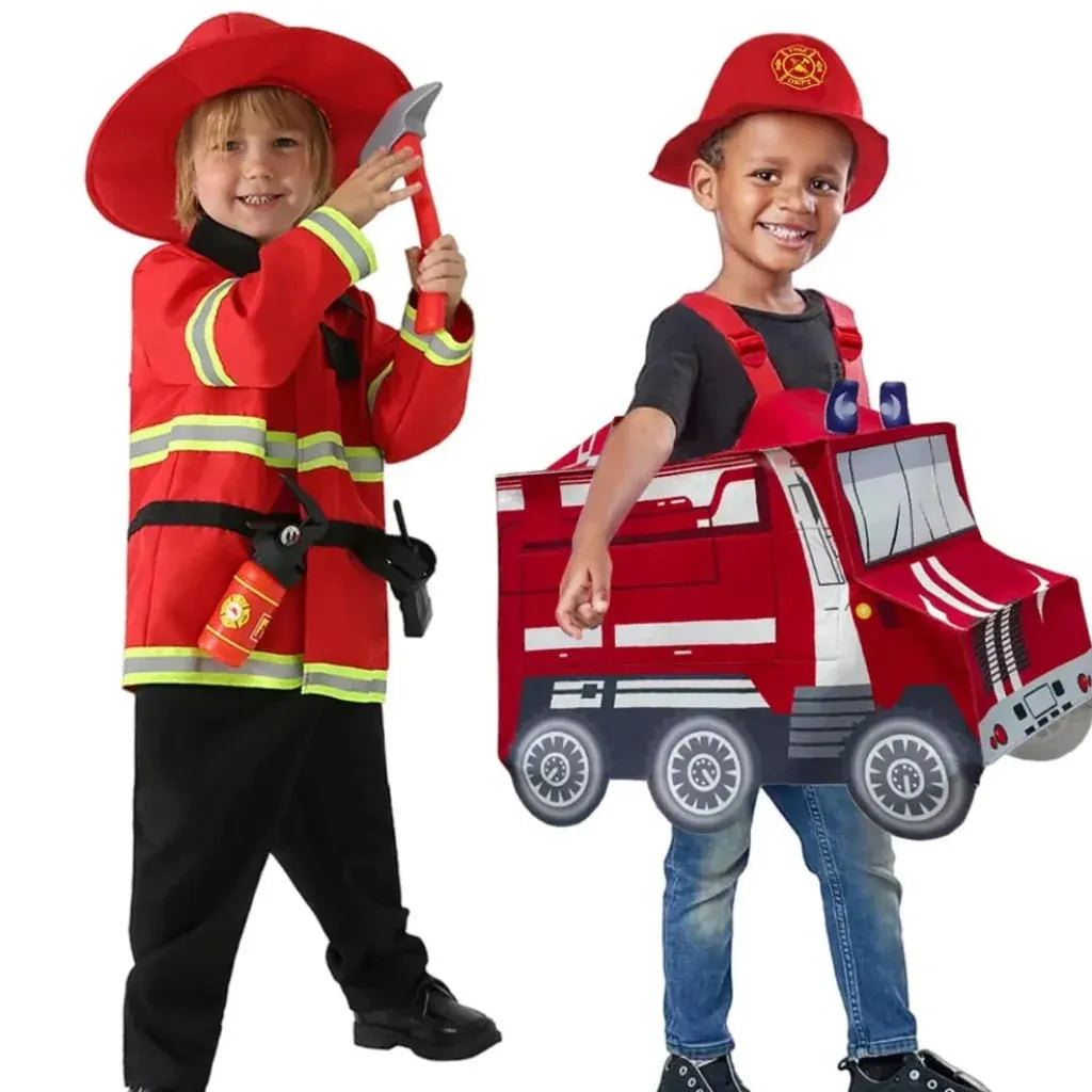 Kids Fireman Truck Halloween Costume Outfit