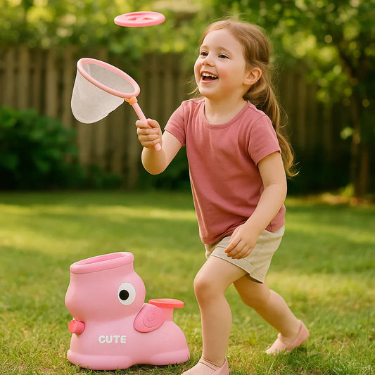 Kids Frisbee Launcher Net Game Set - Active Outdoor Catch & Play Toy
