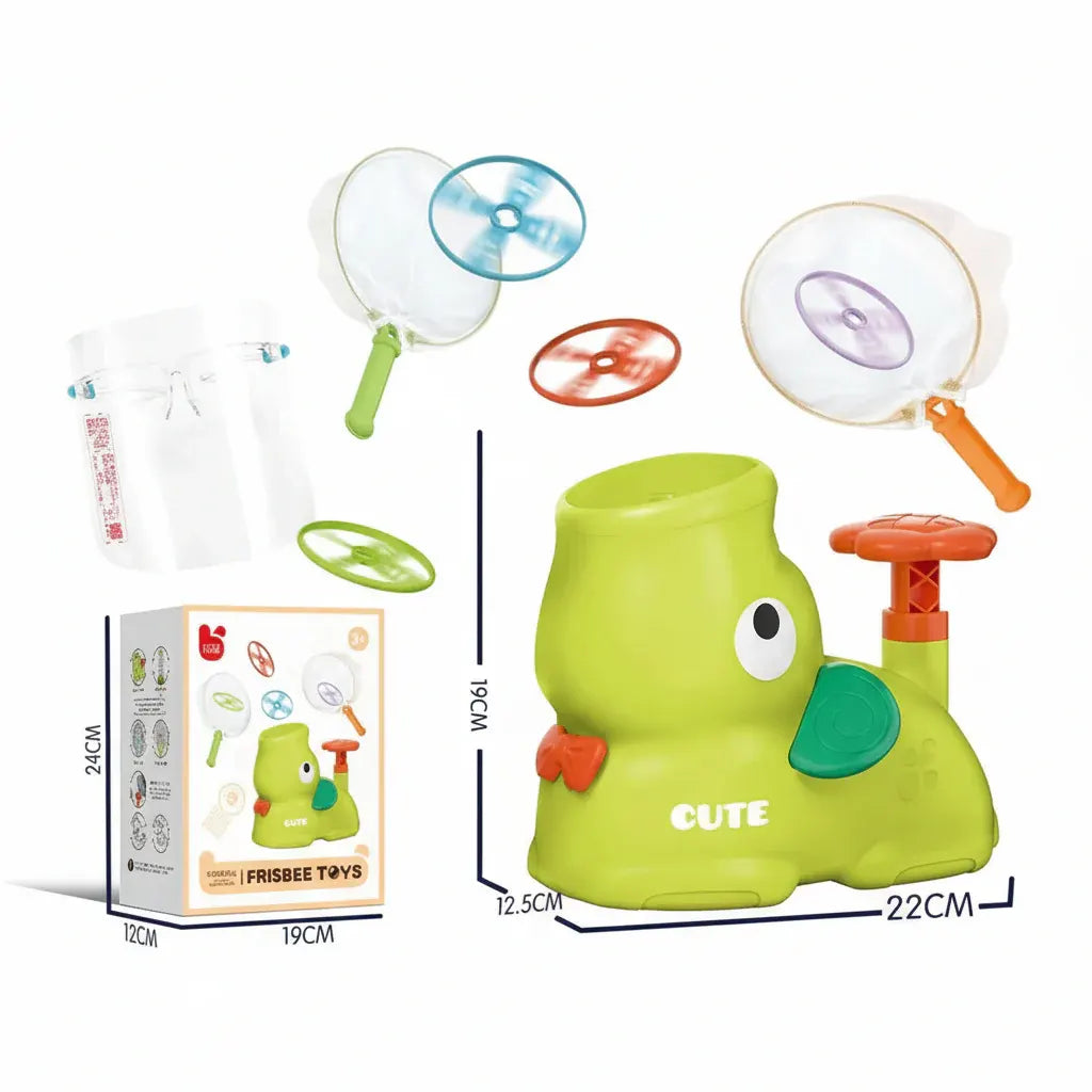 Kids Frisbee Launcher Net Game Set - Active Outdoor Catch & Play Toy