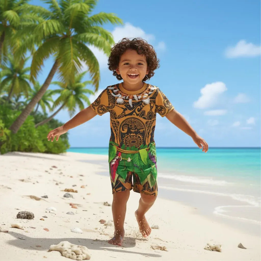 Kids Island Warrior Halloween Costume Set