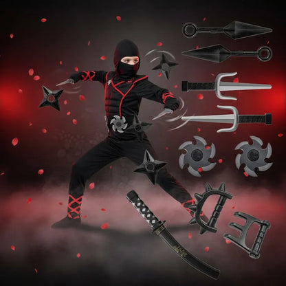 Kids Ninja Halloween Costume Outfit Set