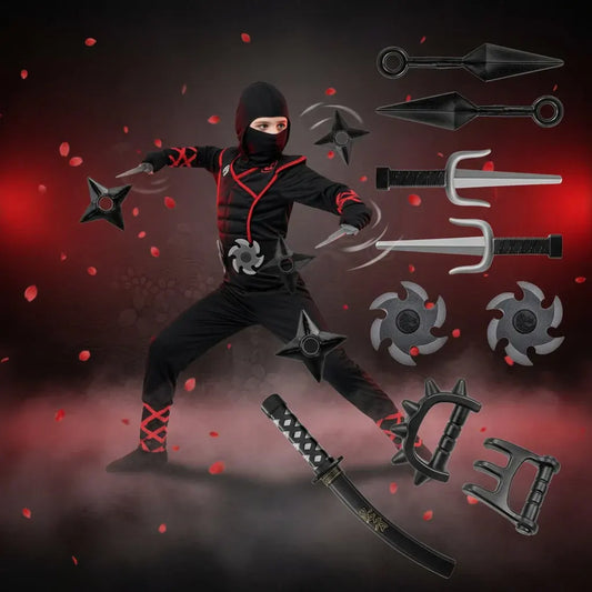 Kids Ninja Halloween Costume Outfit Set