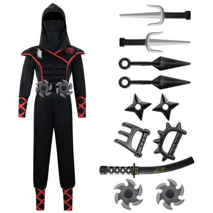 Kids Ninja Halloween Costume Outfit Set