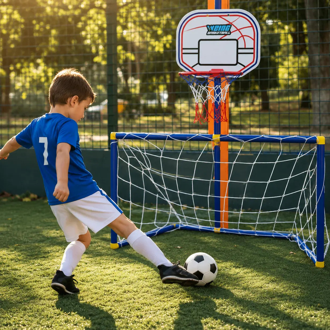 Kids Outdoor Soccer & Basketball Portable Sports Toy Set
