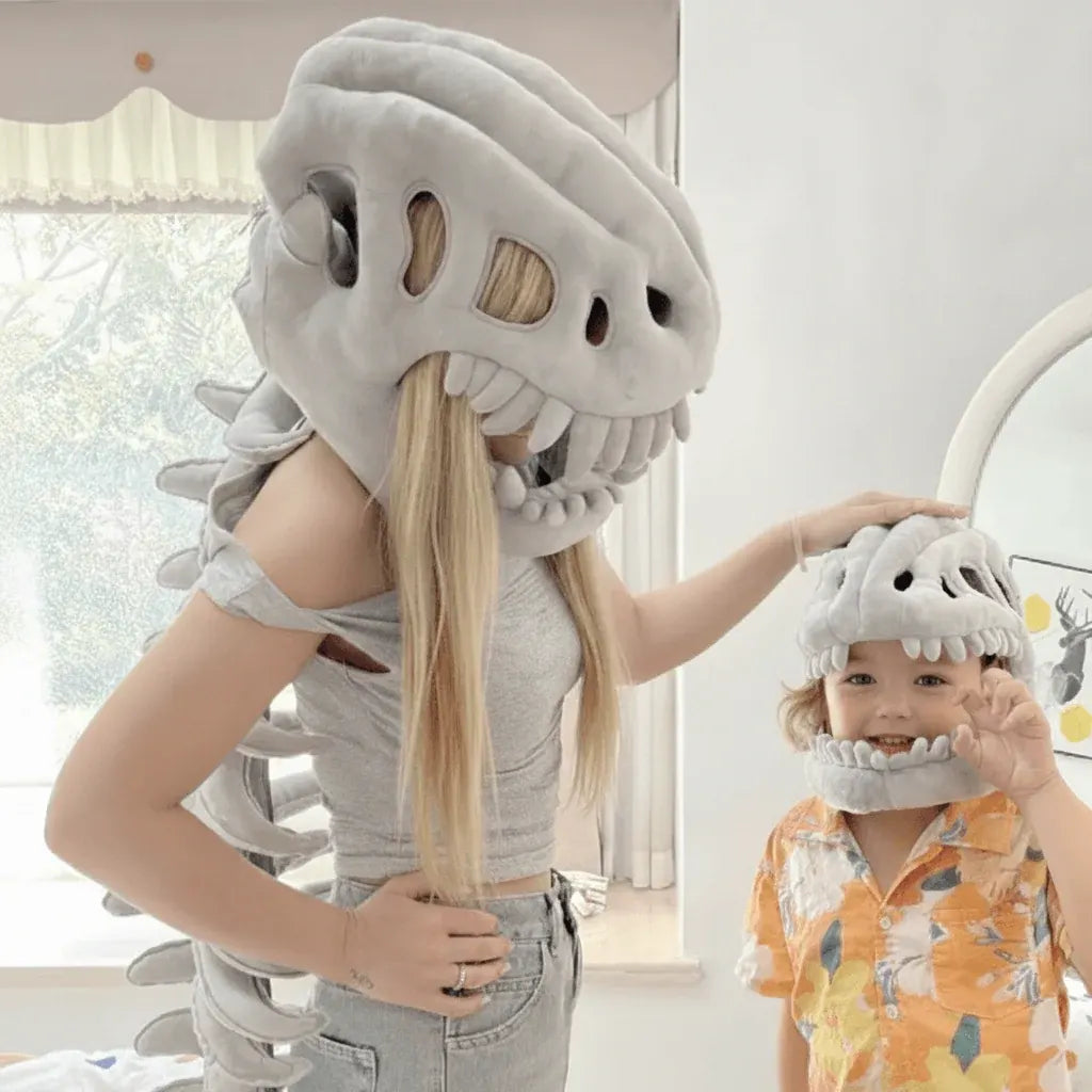 Kids Plush Dinosaur Skeleton Halloween Party Costume Outfit