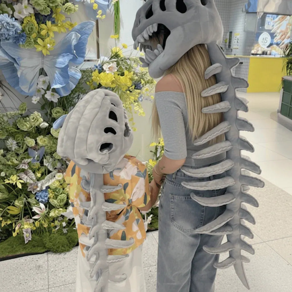 Kids Plush Dinosaur Skeleton Halloween Party Costume Outfit