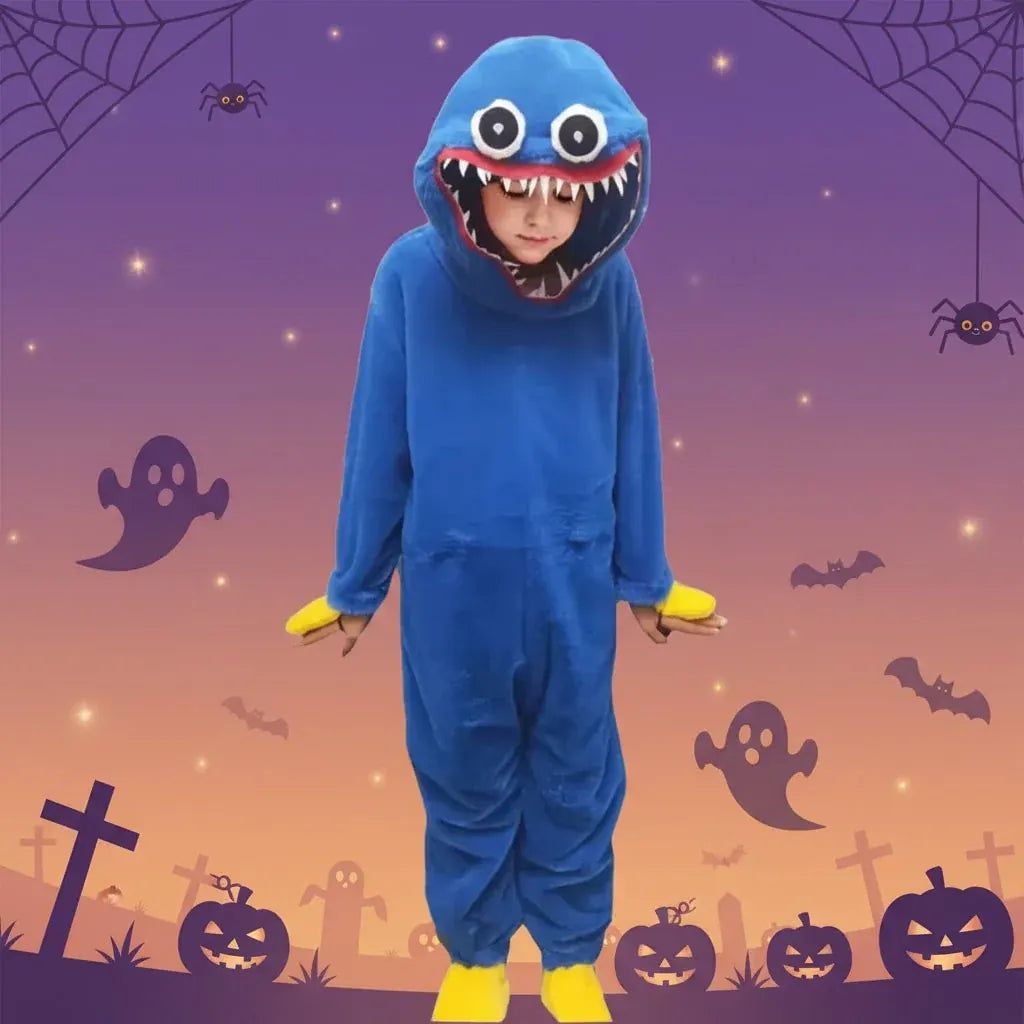 Kids Plush Monster Halloween Jumpsuit Costume Party Outfit