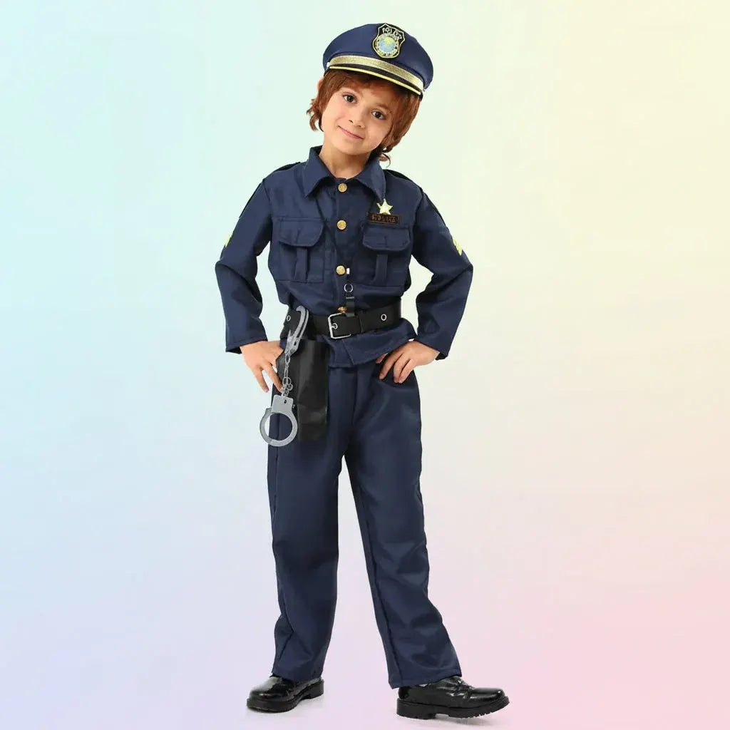 Kids Police Officer Costume Set for Halloween Role Play