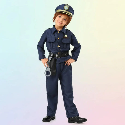 Kids Police Officer Costume Set for Halloween Role Play