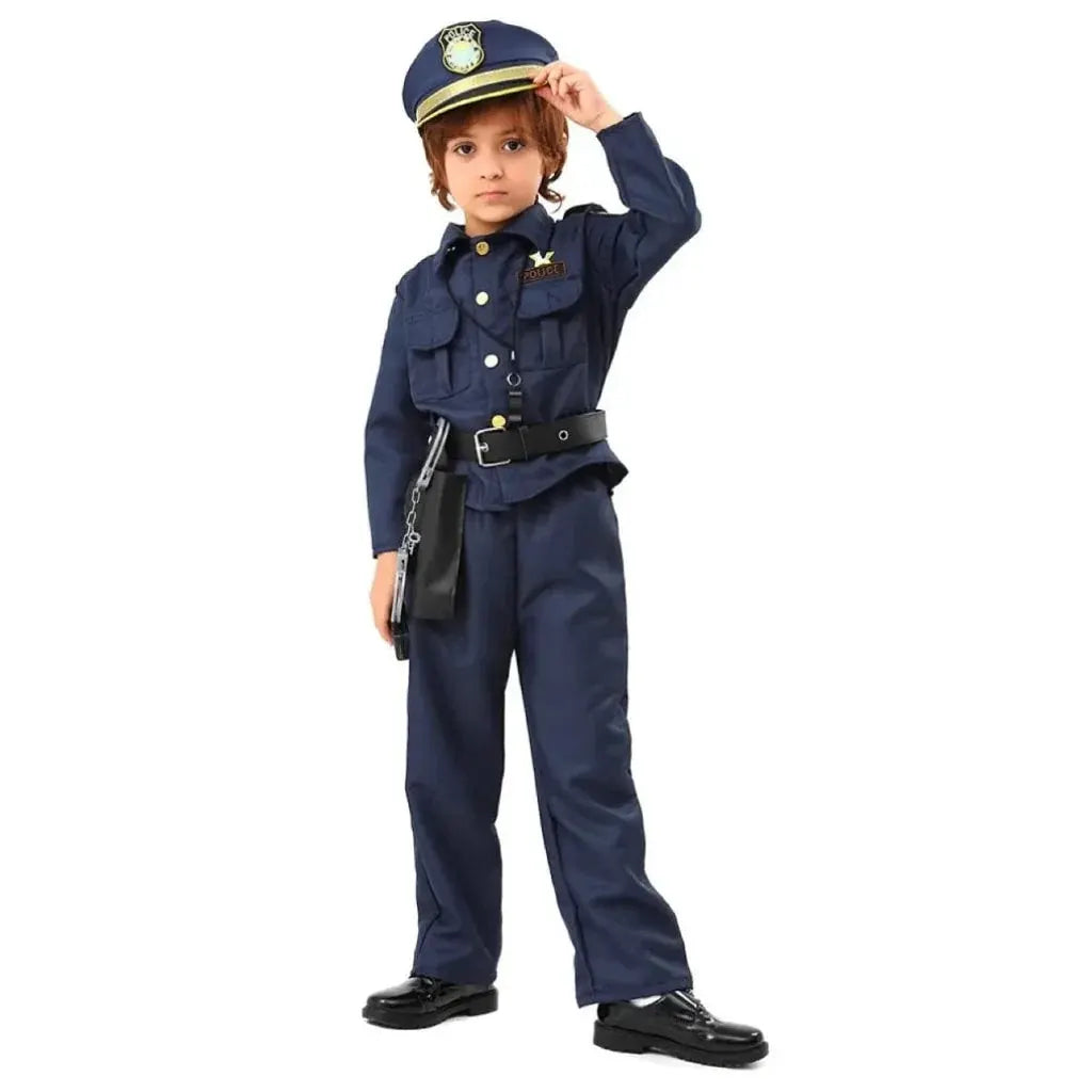 Kids Police Officer Costume Set for Halloween Role Play