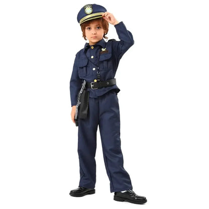Kids Police Officer Costume Set for Halloween Role Play