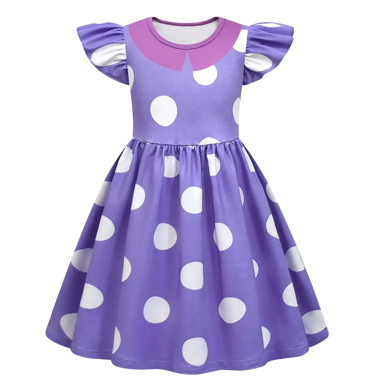 Kids Polka Dot Ruffle Halloween Party Dress Costume Outfit