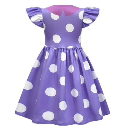 Kids Polka Dot Ruffle Halloween Party Dress Costume Outfit