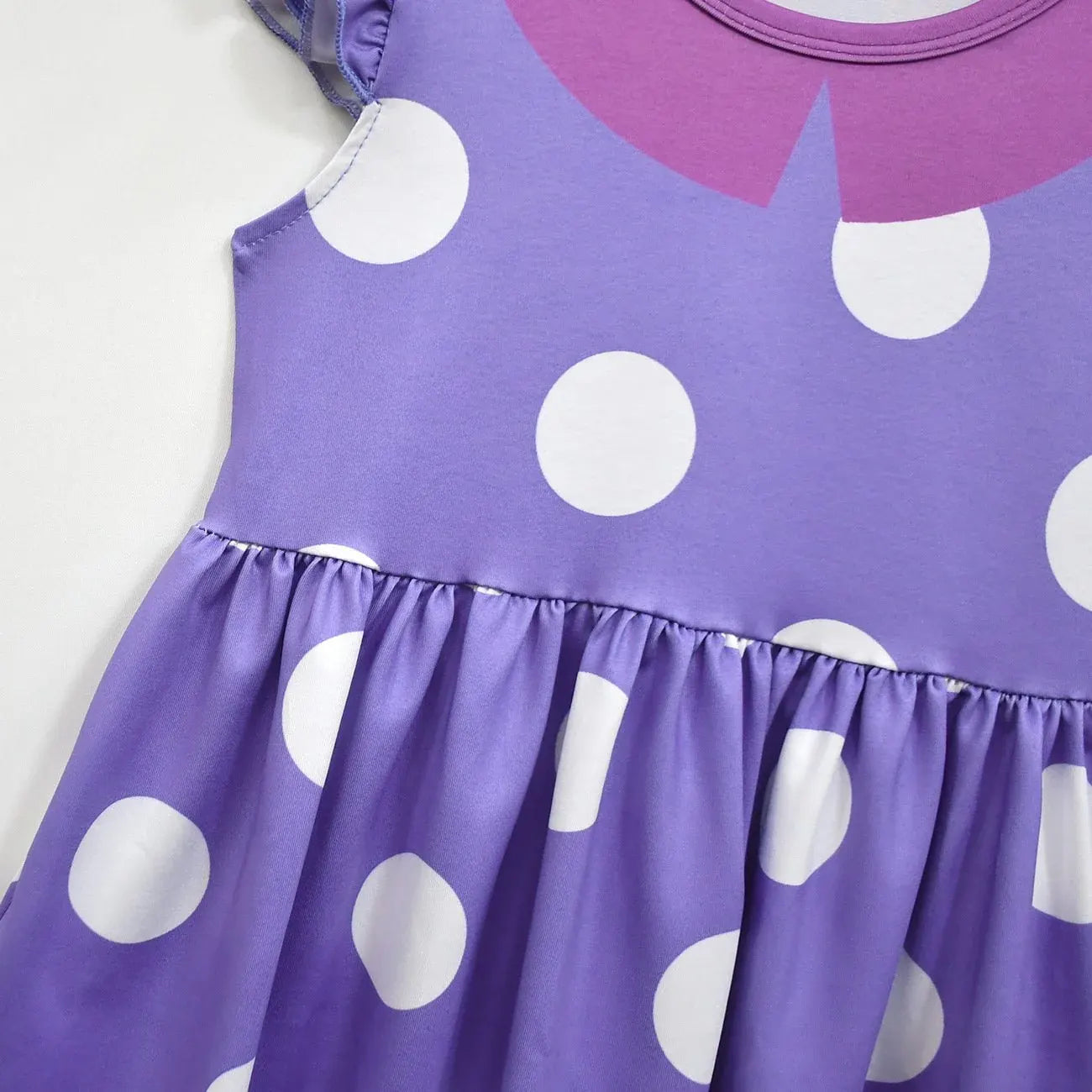 Kids Polka Dot Ruffle Halloween Party Dress Costume Outfit