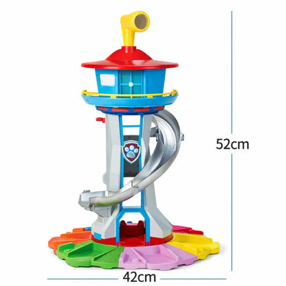 Kids Racing Car Track with Slide Tower Playset