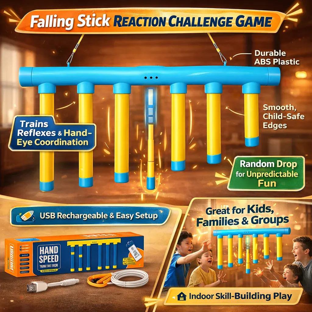 Kids Reflex Reaction Trainer Falling Stick Drop Catch Game
