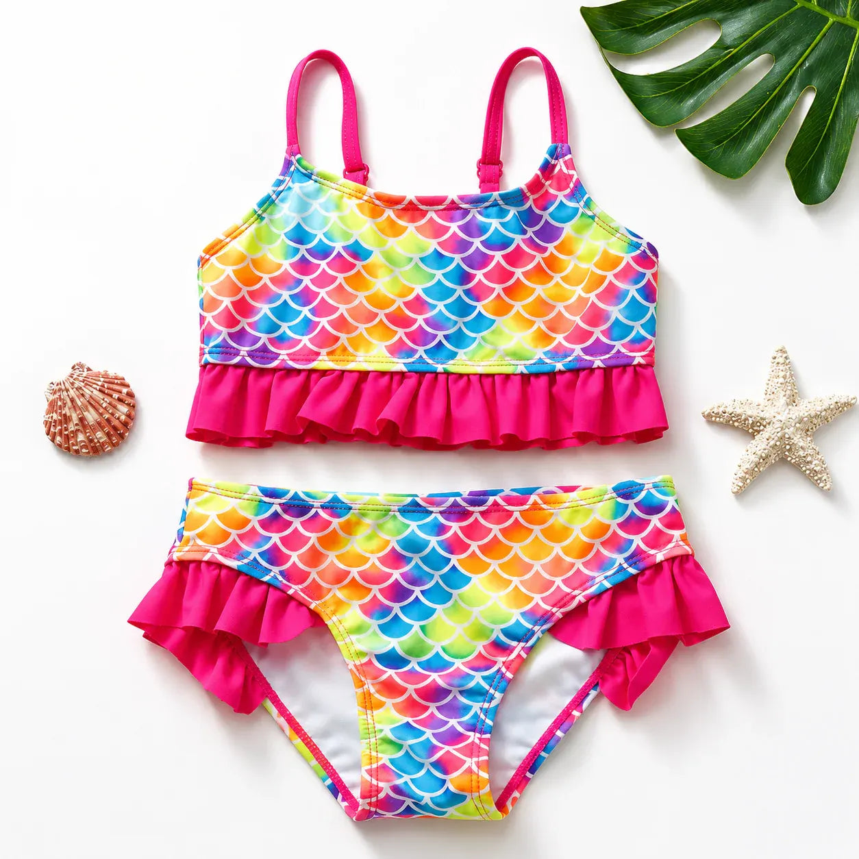 Kids Ruffle Two-Piece Bikini Swimwear for Girls