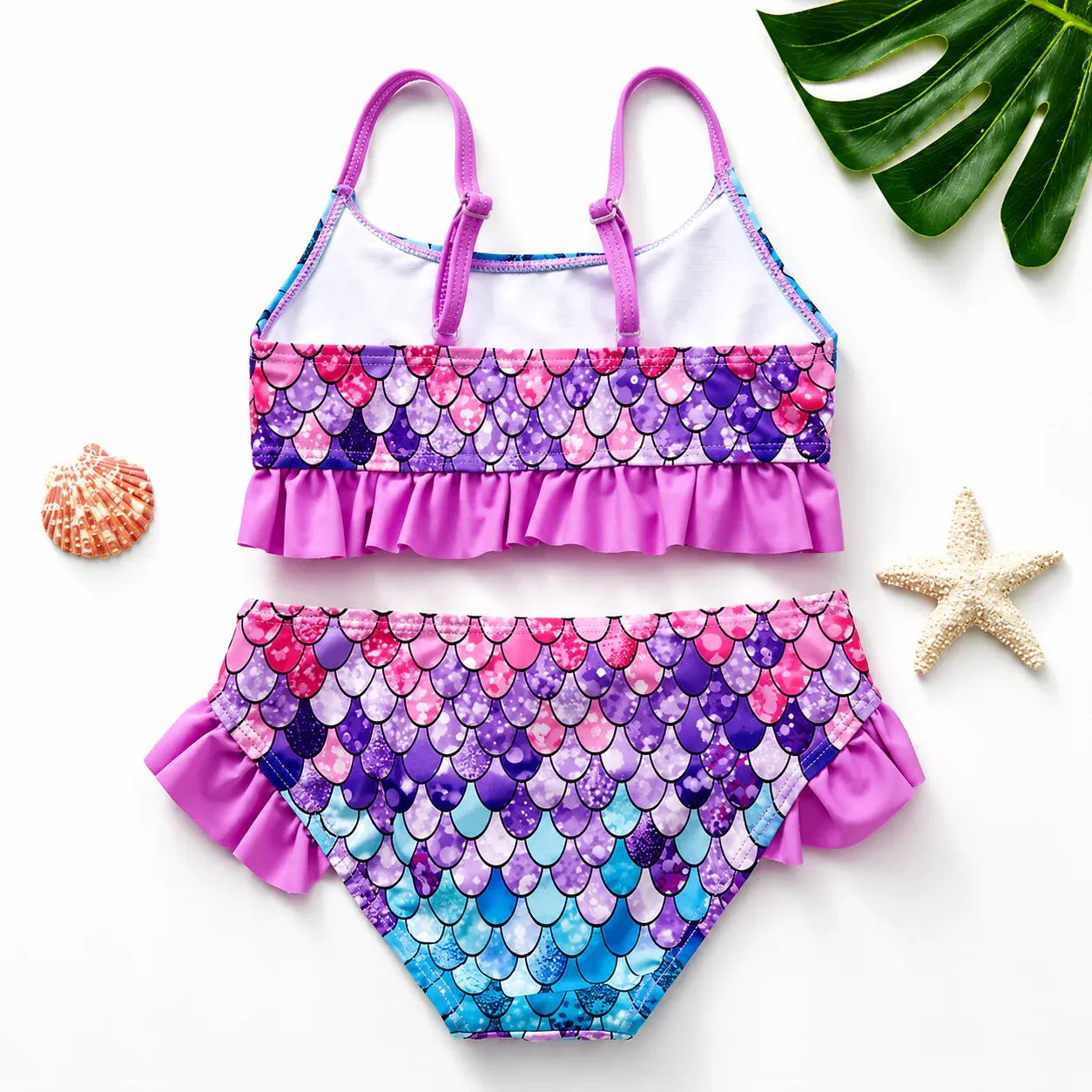 Kids Ruffle Two-Piece Bikini Swimwear for Girls