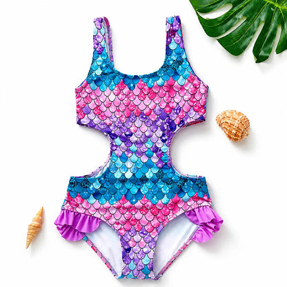 Kids Ruffle Two-Piece Bikini Swimwear for Girls