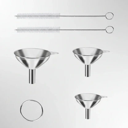 Kitchen Funnel Set of 3 Stainless Steel Sizes for Bottles & Spices