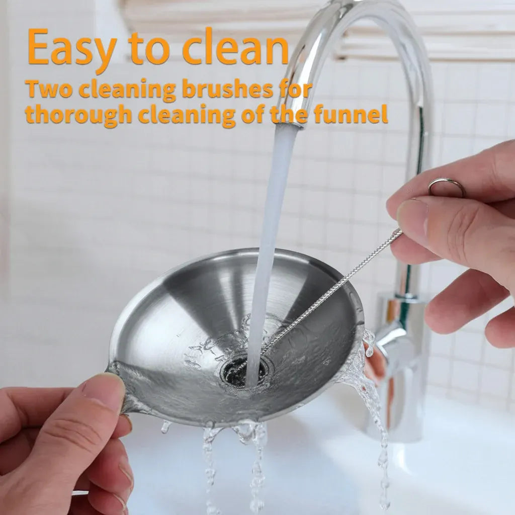 Kitchen Funnel Set of 3 Stainless Steel Sizes for Bottles & Spices