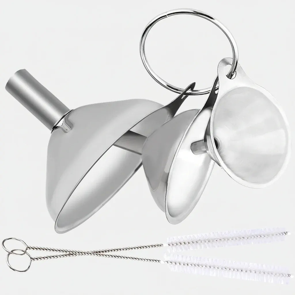 Kitchen Funnel Set of 3 Stainless Steel Sizes for Bottles & Spices