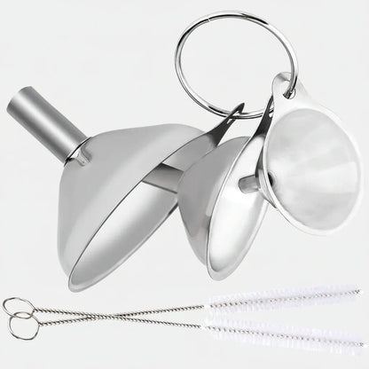 Kitchen Funnel Set of 3 Stainless Steel Sizes for Bottles & Spices