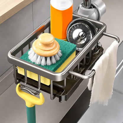 Kitchen Sink Caddy Dish Drainer Storage Basket Organizer Rack