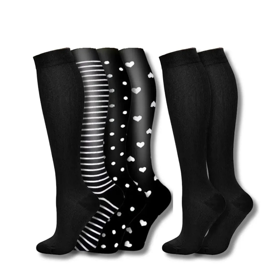 Knee-High Support Compression Socks for Women - Travel & Sport