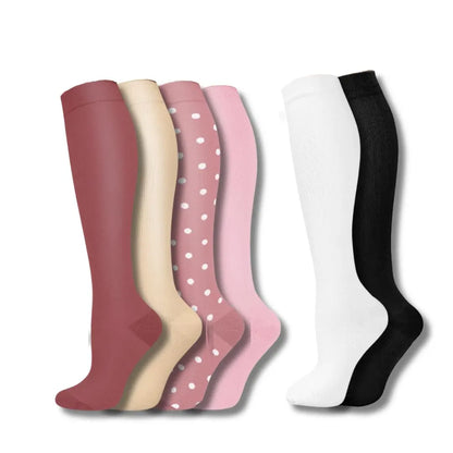 Knee-High Support Compression Socks for Women - Travel & Sport
