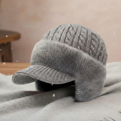 Knit Trapper Cap with Ear Flaps for Cold Weather Wear