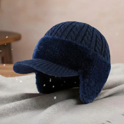 Knit Trapper Cap with Ear Flaps for Cold Weather Wear