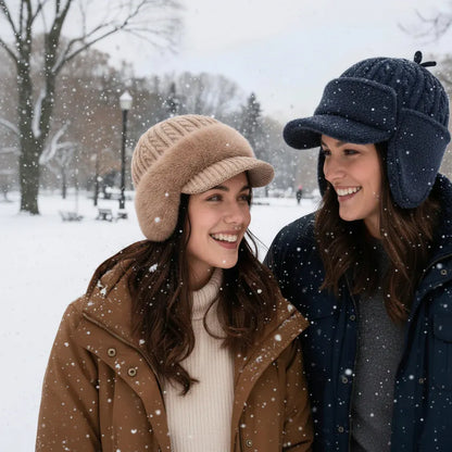 Knit Trapper Cap with Ear Flaps for Cold Weather Wear