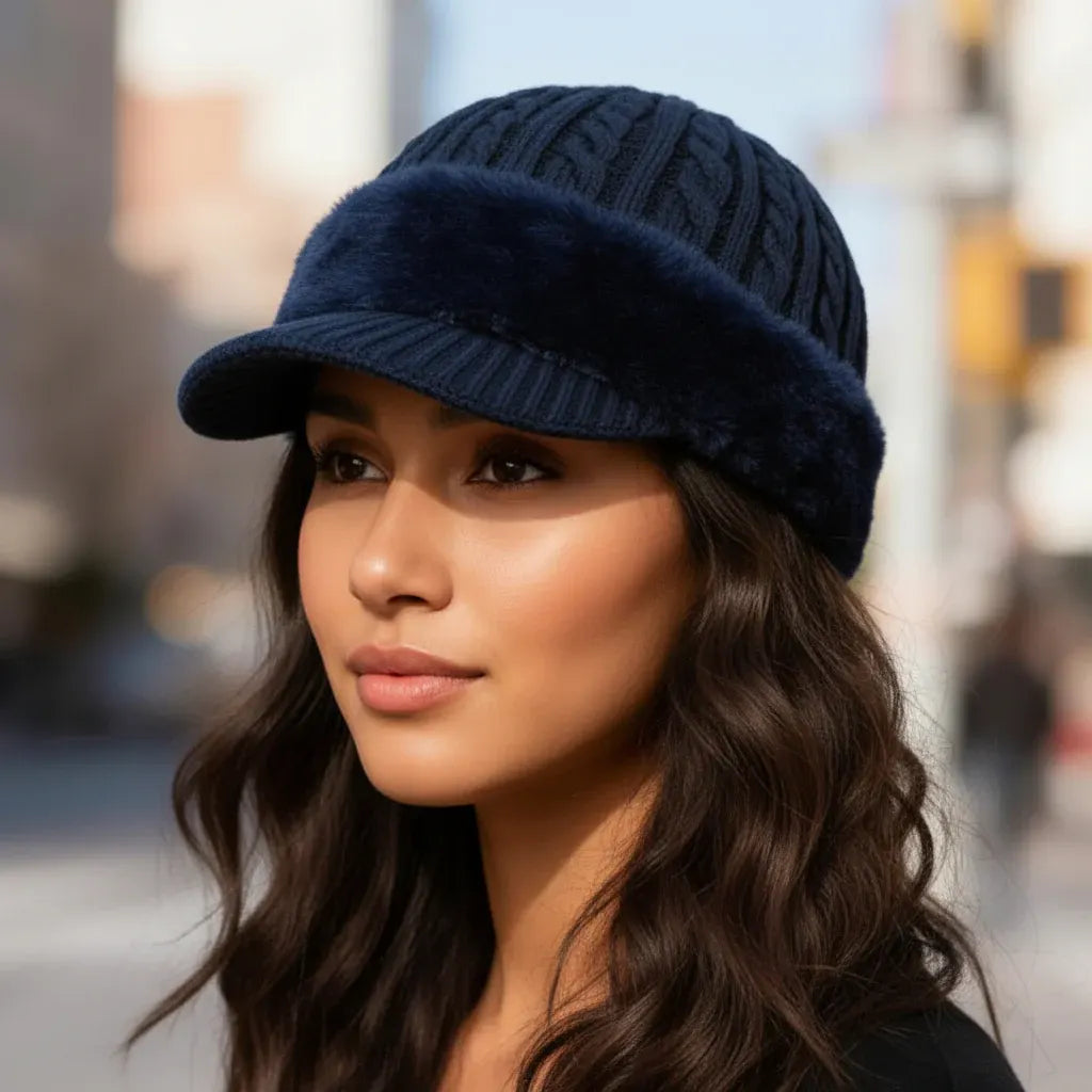 Knit Trapper Cap with Ear Flaps for Cold Weather Wear