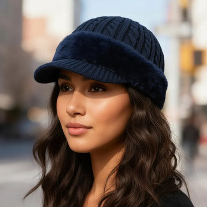 Knit Trapper Cap with Ear Flaps for Cold Weather Wear