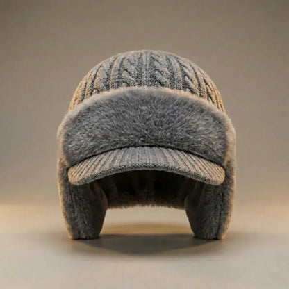 Knit Trapper Cap with Ear Flaps – Warm Winter Outdoor Headwear