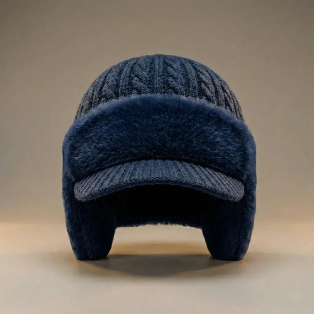 Knit Trapper Cap with Ear Flaps – Warm Winter Outdoor Headwear