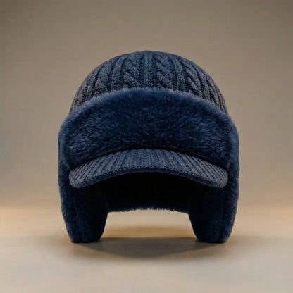 Knit Trapper Cap with Ear Flaps – Warm Winter Outdoor Headwear