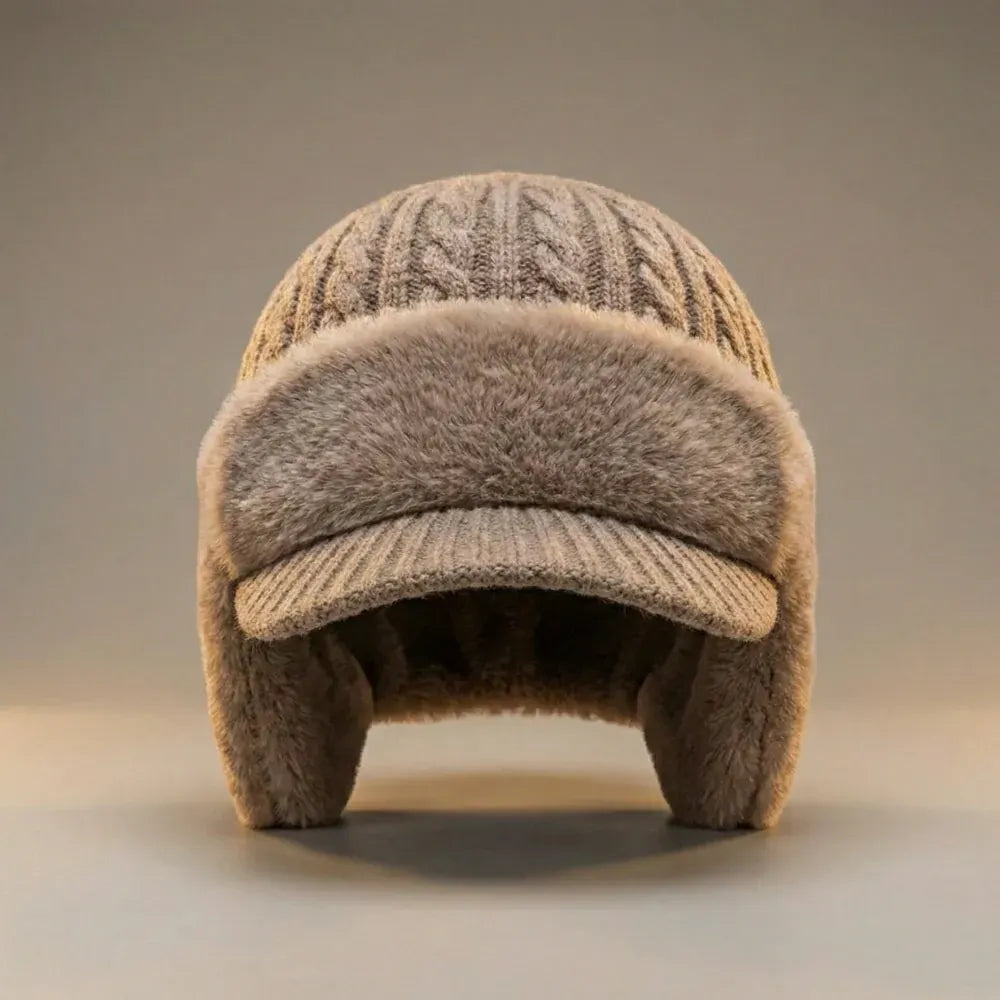 Knit Trapper Cap with Ear Flaps – Warm Winter Outdoor Headwear