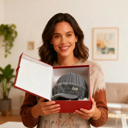 Knit Trapper Hat with Ear Flaps and Visor for Winter