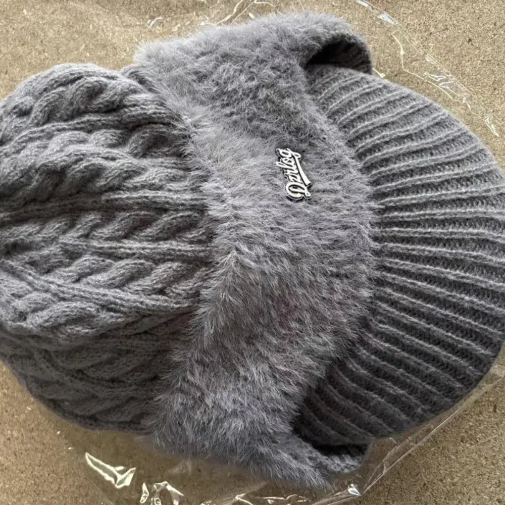 Knit Trapper Hat with Ear Flaps for Winter