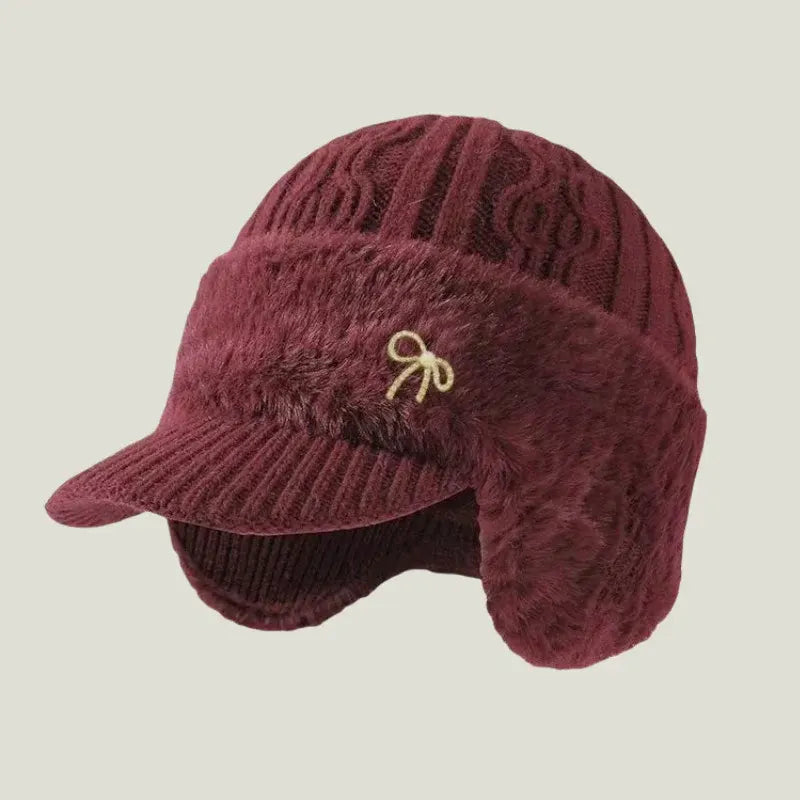 Knit Trapper Hat with Ear Flaps for Winter