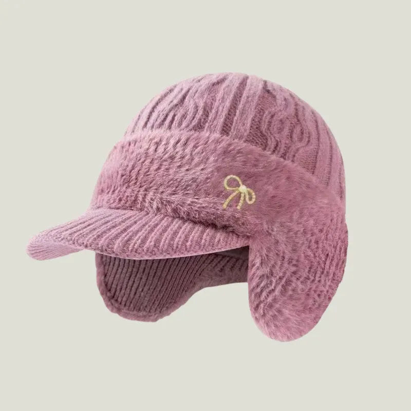 Knit Trapper Hat with Ear Flaps for Winter
