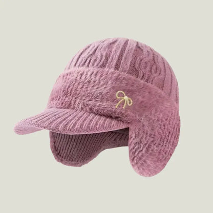 Knit Trapper Hat with Ear Flaps for Winter