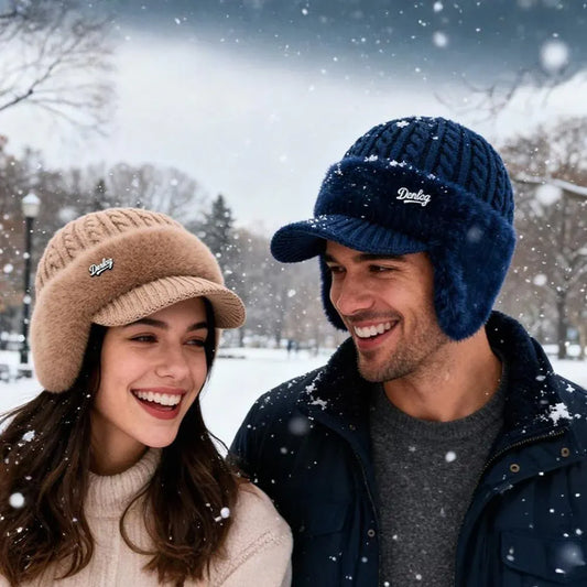 Knit Trapper Hat with Ear Flaps for Winter