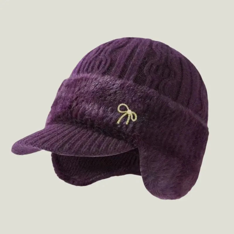 Knit Trapper Hat with Ear Flaps for Winter